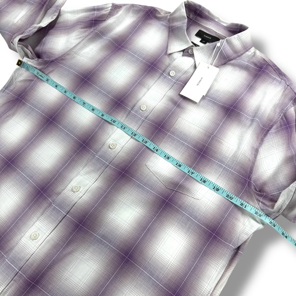 Vince Lavender Checkered Button Down Shirt - Picture 7 of 9